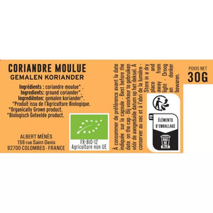 ALBERT MENES Organic Ground Coriander 30g